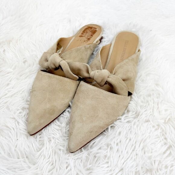 Ulla Johnson Lilo Babouche Noir Suede Knotted Pointed Toe Flats - Picture 2 of 11